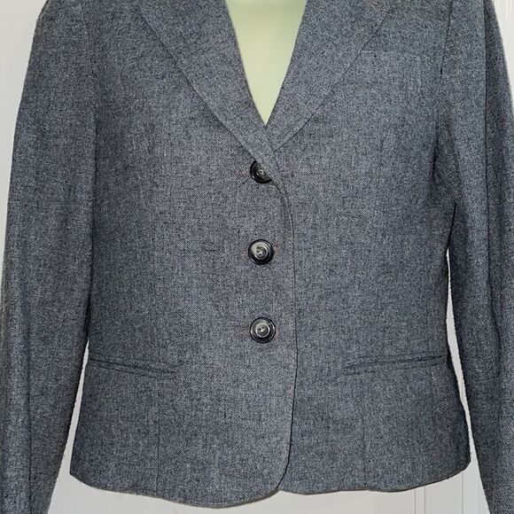 Vtg 70s/80s Rafaella by Ricky Freeman gray tweed blazer - Picture 2 of 9